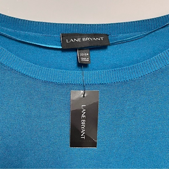 Lane Bryant Sweater Bell Sleeve Womens Plus Size 3X 22/24 Teal Jewel Blue NWT - Picture 4 of 8